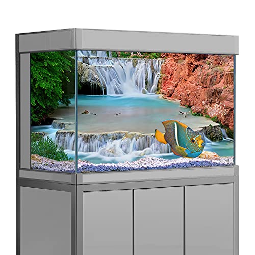 Aquarium-Hintergrundaufkleber, Wasserfall Arizona Grand Canyon National HD-Druck, Tapete, Aquarium-Hintergrunddekoration, PVC-Landschaftsposter (60 x 120 cm) von SB little