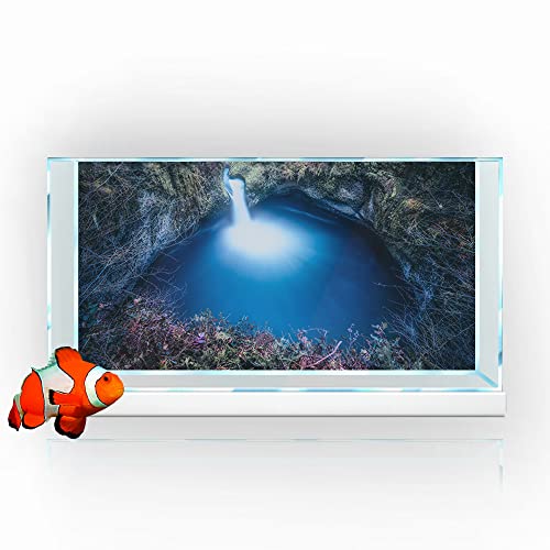 Aquarium-Hintergrundaufkleber, Wasserfall-See-Landschaft, HD-Druck, Tapete, Aquarium-Hintergrund, Dekorationen, PVC-Landschaftsposter (23,6 x 35,4 (60 x 90 cm)) von SB little