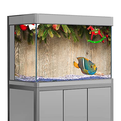 Aquarium-Hintergrundaufkleber, Weihnachtsbrett, Neujahr, HD-Druck, Tapete, Aquarium-Hintergrund, Dekorationen, PVC-Landschaftsposter (50 x 80 cm) von SB little