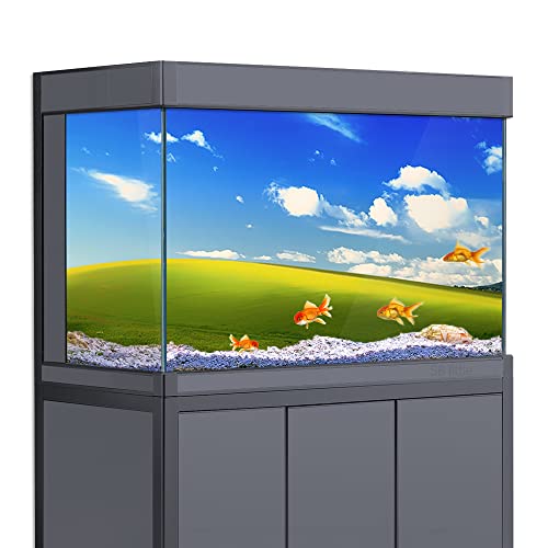 Aquarium-Hintergrundaufkleber, klassisches Fenster, Desktop, Grasland, Natur, HD-Druck, Tapete, Aquarium-Hintergrunddekoration, PVC-Landschaftsposter (50 x 80 cm) von SB little