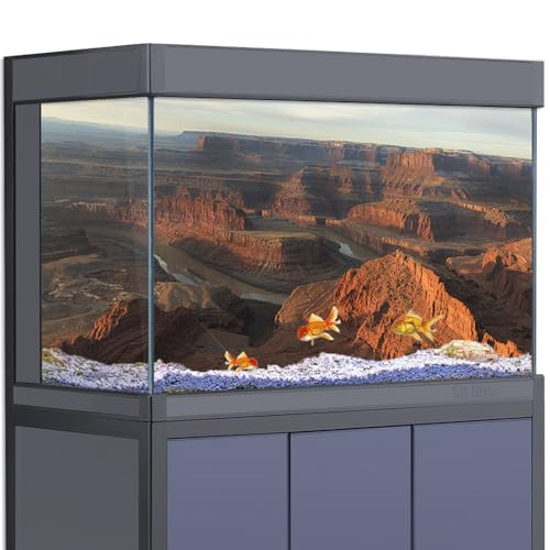 Aquarium-Hintergrundaufkleber, natürliche Rocky Canyons, HD-3D-Poster, Dekoration, für Aquarien, Reptilienlebensraum (60 x 30 cm) von SB little