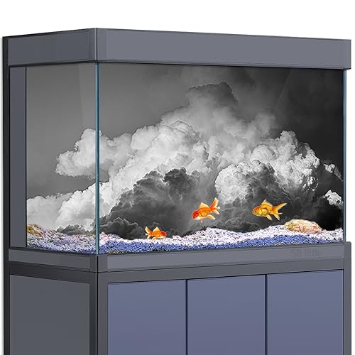 Aquarium-Hintergrundaufkleber – Dunkle Wolken Himmel bewölkt HD 3D-Poster Dekoration – für Aquarien und Reptilienlebensraum (60 x 40 cm) von SB little