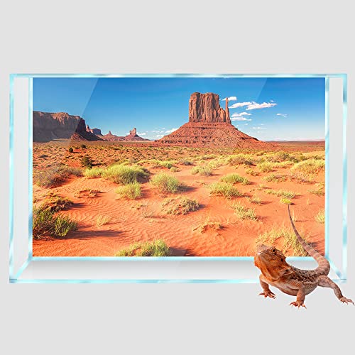Reptilien Habitat Aquarium Hintergrund Monument Valley Desert Red Rock 3D HD Druck Tapete Aquarium Hintergrund Dekorationen PVC Landschaft Poster Aufkleber (11,8 x 23,6 (30 x 60 cm)) von SB little