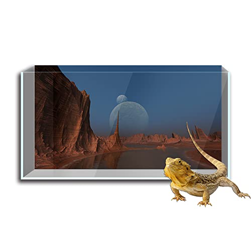 Reptilien Habitat Terrarien Hintergrund Aufkleber Weltraum Mars Oberfläche Wüste HD Druck Tapete Aquarium Hintergrund Dekorationen PVC Landschaft Poster (23,6 x 47,2 (60 x 120 cm)) von SB little