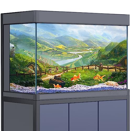 SB little Aquarium-Hintergrund-Aufkleber, Dekoration für Aquarien, Hobbit, mittlere Magie, Naturlandschaft, HD-3D-Poster für Reptilienlebensraum, 40 x 60 cm von SB little