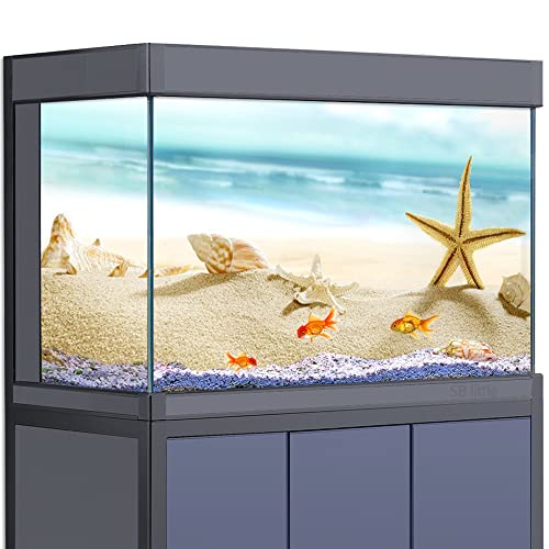 SB little Aquarium-Hintergrund-Aufkleber, Dekoration für Aquarien, Reptilien-Lebensraum, Muscheln, Strandsand, HD-3D-Poster (40 x 60 cm) von SB little