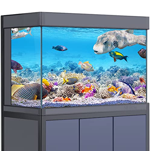 SB little Aquarium-Hintergrund-Aufkleber, Dekoration für Aquarien, Reptilien-Lebensraum, Unterwasserwelt, Korallen, HD-3D-Poster (50 x 100 cm) von SB little
