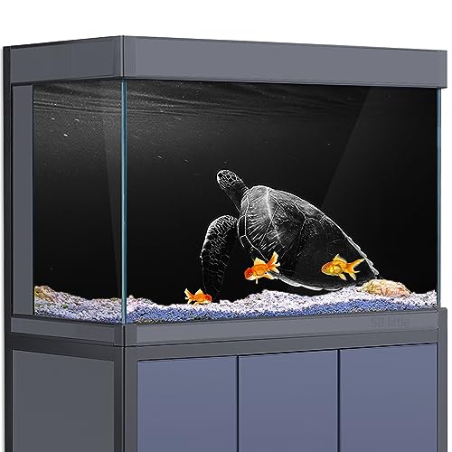 SB little Aquarium-Hintergrund-Aufkleber, Dekoration für Aquarien, Schildkröte unter Wasser, Schwimmtiefe, HD-3D-Poster für Reptilienlebensraum, 50 x 100 cm von SB little