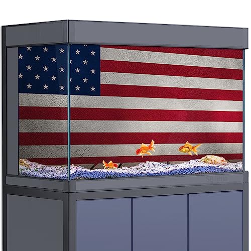 SB little Aquarium-Hintergrund-Aufkleber, Dekoration für Aquarien, US-amerikanische Flagge, Holzböden, HD-3D-Poster für Reptilienlebensraum, 40 x 60 cm von SB little