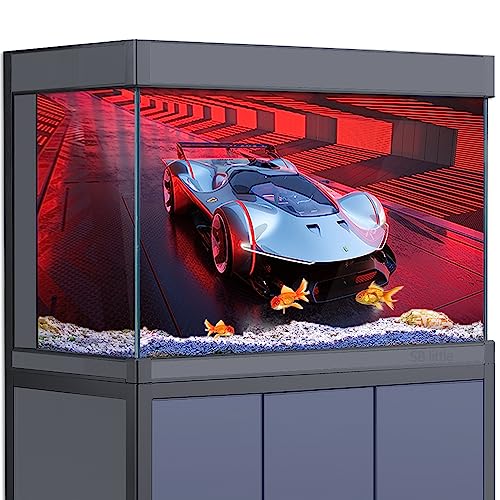 SB little Aquarium-Hintergrund-Aufkleber, Dekoration für Aquarien, Vision Gran Turismo Supercar HD 3D Reptilien-Habitat-Poster (40 x 80 cm) von SB little