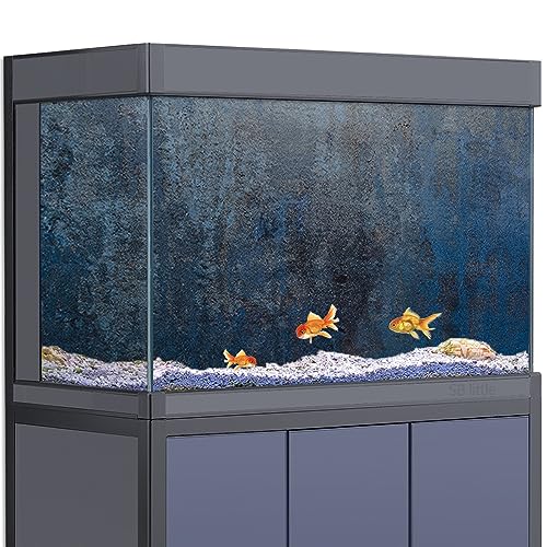 SB little Aquarium-Hintergrund-Aufkleber, Dekoration für Aquarien, alte Betontextur, blaue Farbe, HD-3D-Poster für Reptilienlebensraum, 50 x 100 cm von SB little