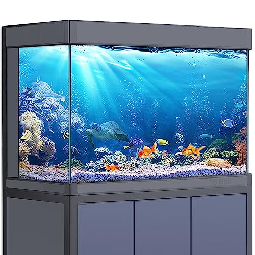 SB little Aquarium Hintergrund Aufkleber Dekoration für 5-55 Gallonen Fischtanks, Korallenriff Fisch Ozean HD 3D Reptilien Lebensraum Poster (50 x 100 cm) von SB little