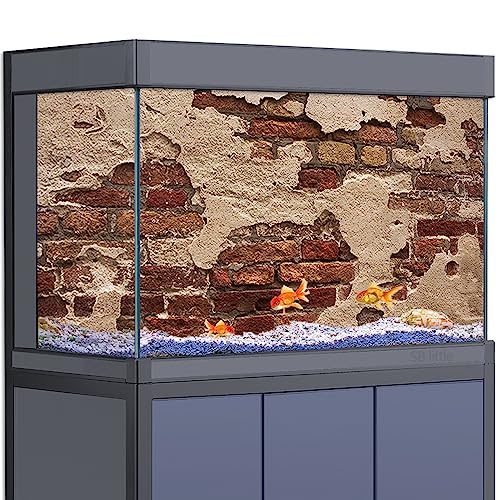 SB little Aquarium Hintergrund Aufkleber Dekoration für 5-55 Gallonen Fischtanks, alte Mauer Ziegel Textur HD 3D Reptilien Lebensraum Poster (50 x 75 cm) von SB little