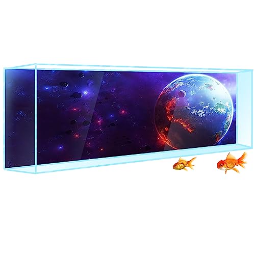 SB little Aquarium Hintergrund Aufkleber Dekoration für Aquarien (44 x 122 cm), Weltraum Erde HD 3D (D) von SB little