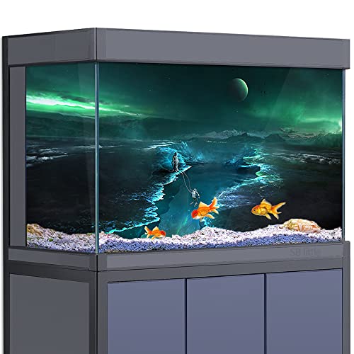SB little Fish Tank Aquarium Hintergrund 3D Universum Weltraum Astronaut HD Druck Tapete Reptilien Habitat Dekorationen PVC Poster Aufkleber Landschaft (30 x 60 cm)) von SB little