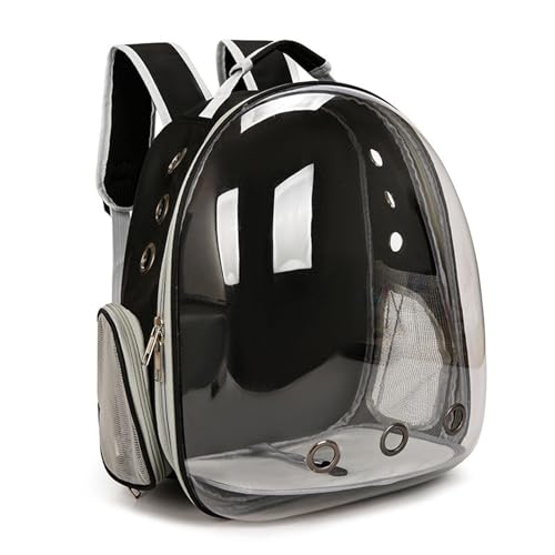 Haustierrucksack， Luftpolster-Tragetasche, Raumkapsel, Haustier-Wanderrucksack, von Fluggesellschaften zugelassen, for kleine und mittelgroße Hunde und Katzen, Schwarz von SBJKLYRN