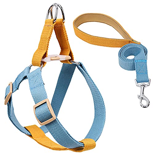 Hundegeschirr， Mit Blei Hundegeschirr und Leine No Pull Nylon Haustierleinen for kleine Hunde Bleileine Halsband Set GL(G,L) von SBJKLYRN