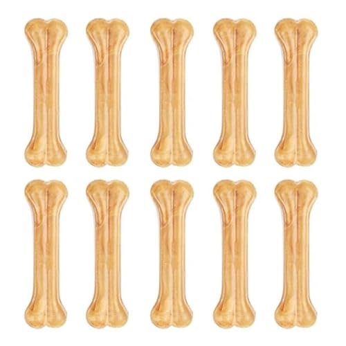 Hundespielzeug， Hundespielzeug Hundeknochen Kauspielzeug Zubehör Leder Rindsleder Knochen Backenzähne Reinigungsstab Hundeknochen 10 Stück L(L) von SBJKLYRN