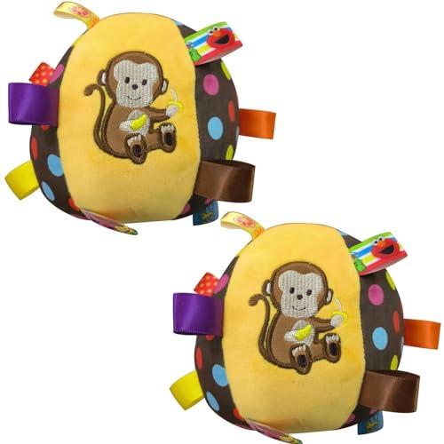 Hundespielzeug， Hundespielzeug Plüsch Haustier Hundespielzeug Interaktives Haustier Ball Spielzeug Hund Kauball Reinigung Zahn Hund Kauspielzeug 2Pcs Hund(Monkey) von SBJKLYRN