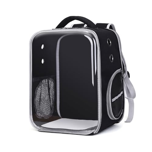 SBJKLYRN Haustierrucksack， Rucksack Katze Hund Tasche for Katze Haustier Welpe Airline genehmigt for Camping Radfahren(Black) von SBJKLYRN