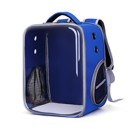 SBJKLYRN Haustierrucksack， Rucksack Katze Hund Tasche for Katze Haustier Welpe Airline genehmigt for Camping Radfahren(Blue) von SBJKLYRN