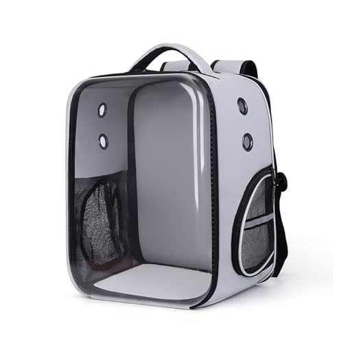 SBJKLYRN Haustierrucksack， Rucksack Katze Hund Tasche for Katze Haustier Welpe Airline genehmigt for Camping Radfahren(Grey) von SBJKLYRN