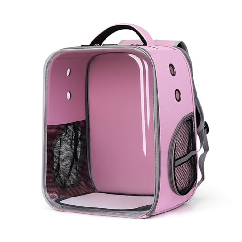SBJKLYRN Haustierrucksack， Rucksack Katze Hund Tasche for Katze Haustier Welpe Airline genehmigt for Camping Radfahren(Pink) von SBJKLYRN