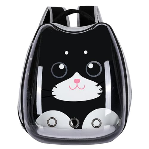 SBJKLYRN Haustierrucksack， Rucksack-Luftpolster-Tragetasche for kleine und mittelgroße Hunde und Katzen, Wanderrucksack, von Fluggesellschaften zugelassene Reisetragetasche(Black) von SBJKLYRN