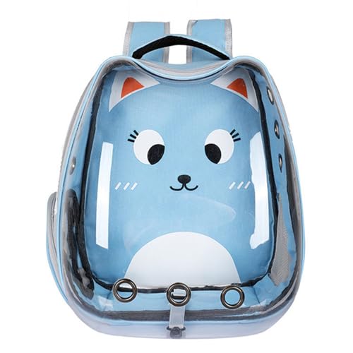 SBJKLYRN Haustierrucksack， Rucksack-Luftpolster-Tragetasche for kleine und mittelgroße Hunde und Katzen, Wanderrucksack, von Fluggesellschaften zugelassene Reisetragetasche(Blue) von SBJKLYRN