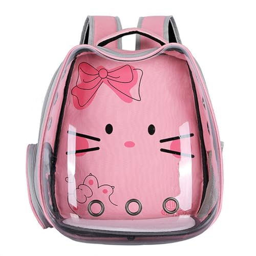 SBJKLYRN Haustierrucksack， Rucksack-Luftpolster-Tragetasche for kleine und mittelgroße Hunde und Katzen, Wanderrucksack, von Fluggesellschaften zugelassene Reisetragetasche(Pink) von SBJKLYRN
