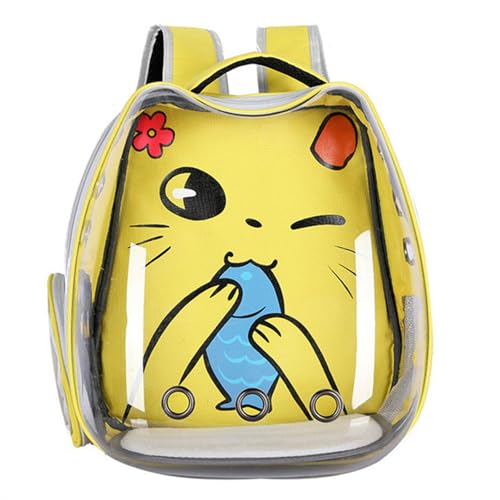 SBJKLYRN Haustierrucksack， Rucksack-Luftpolster-Tragetasche for kleine und mittelgroße Hunde und Katzen, Wanderrucksack, von Fluggesellschaften zugelassene Reisetragetasche(Yellow) von SBJKLYRN