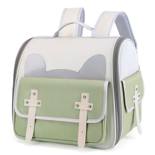 SBJKLYRN Haustierrucksack, Rucksack for Katzen, Hunde, Kleintiere, tragbarer Reiserucksack for Haustiere, belüftetes Design for Reisen, Wandern, Camping, Grün SBJKLYRN Haustierrucksack, Rucksack for Katzen, Hunde, Kleintiere, tragbarer Reiserucksack for Haustiere, belüftetes Design for Reisen, Wandern, Camping, Grün von SBJKLYRN