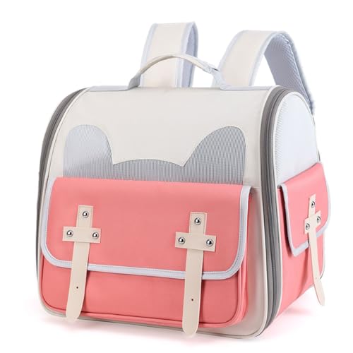 SBJKLYRN Haustierrucksack, Rucksack for Katzen, Hunde, Kleintiere, tragbarer Reiserucksack for Haustiere, belüftetes Design for Reisen, Wandern, Camping, Pink SBJKLYRN Haustierrucksack, Rucksack for Katzen, Hunde, Kleintiere, tragbarer Reiserucksack for Haustiere, belüftetes Design for Reisen, Wandern, Camping, Pink von SBJKLYRN