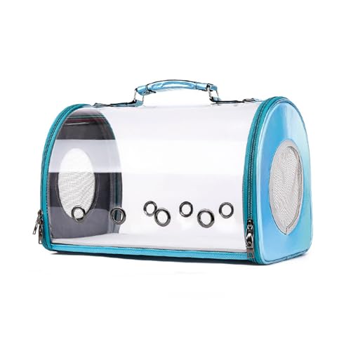 SBJKLYRN Haustierrucksack, Rucksack for Katzen, Hunde, Welpen, Tasche, transparentes PVC, for Tragen auf Reisen, Wandern, Radfahren, Spazierengehen im Freien, Blau, Klein SBJKLYRN Haustierrucksack, Rucksack for Katzen, Hunde, Welpen, Tasche, transparentes PVC, for Tragen auf Reisen, Wandern, Radfahren, Spazierengehen im Freien, Blau, Klein von SBJKLYRN