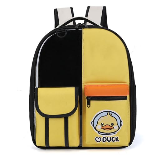 SBJKLYRN Haustierrucksack， Tragetasche for Katzen und kleine Hunde, mehrere Taschen, atmungsaktiv, for Reisen, Wandern und Camping(Yellow) von SBJKLYRN