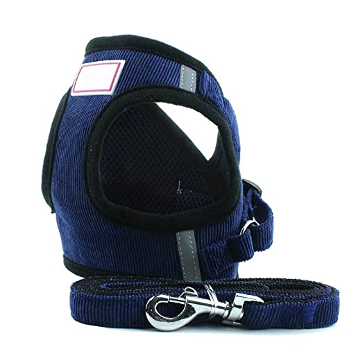 SBJKLYRN Hundegeschirr， Hunde- und Katzengeschirr-Set, blaues Hundegeschirr mit Leine, Hundehalsband, verstellbare Weste, Zubehör for Spaziergänge Haustieren(XL) von SBJKLYRN