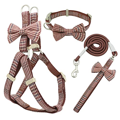 SBJKLYRN Hundegeschirr， Hundeleine Set Haustiergeschirr und Halsband Verstellbare Schleife Nylon for kleine mittelgroße Hundeleinen Outdoor Walking Haustierbedarf DM(A,M) von SBJKLYRN