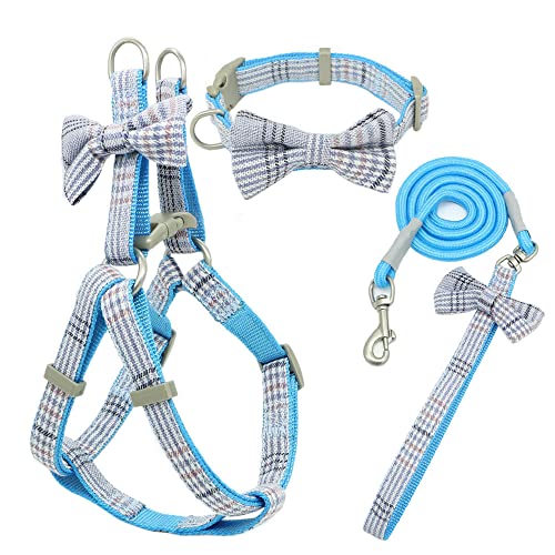 SBJKLYRN Hundegeschirr， Hundeleine Set Haustiergeschirr und Halsband Verstellbare Schleife Nylon for kleine mittelgroße Hundeleinen Outdoor Walking Haustierbedarf DM(C,M) von SBJKLYRN