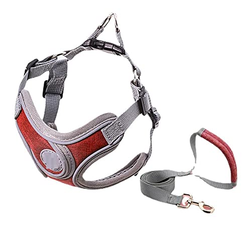 SBJKLYRN Hundegeschirr， Leine Set Rot Haustiere Hunde Verstellbares Geschirr for Welpen Weste Kragen Hundezubehör S(L) von SBJKLYRN