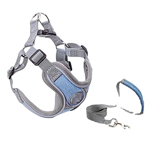 SBJKLYRN Hundegeschirr， Und Leine Blau Haustiere Hunde Verstellbares Geschirr for Welpen Weste Kragen Hundezubehör M(L) von SBJKLYRN