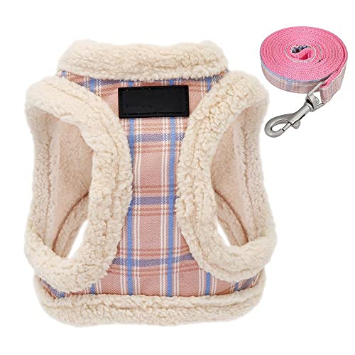 SBJKLYRN Hundegeschirr， Und Leine Weiche Weste Gepolsterte Haustier Welpen Geschirr Set Einstellbar for Kleine Mittelgroße Hunde Blau M(Pink,M) von SBJKLYRN