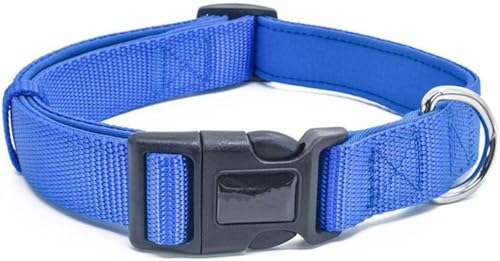 SBJKLYRN Hundehalsband， Taktisches Hundehalsband aus Nylon, personalisiertes Dickes, weich und verstellbar, militärisches Trainingshalsband for Welpen(Blue,S) von SBJKLYRN