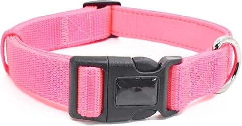 SBJKLYRN Hundehalsband， Taktisches Hundehalsband aus Nylon, personalisiertes Dickes, weich und verstellbar, militärisches Trainingshalsband for Welpen(Pink,L) von SBJKLYRN