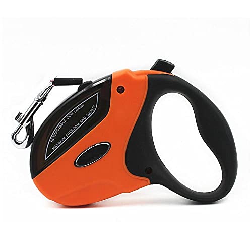 SBJKLYRN Hundeleine， Automatische Hundeleine, Haustier-Leine, automatisch ausziehbar, 5 m, 50 kg, einziehbares Zugseil, Laufleine(Orange) von SBJKLYRN
