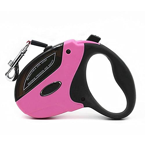 SBJKLYRN Hundeleine， Automatische Hundeleine, Haustier-Leine, automatisch ausziehbar, 5 m, 50 kg, einziehbares Zugseil, Laufleine(Pink) von SBJKLYRN