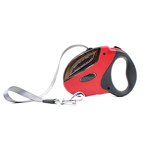 SBJKLYRN Hundeleine， Automatische Hundeleine, Haustier-Leine, automatisch ausziehbar, 5 m, 50 kg, einziehbares Zugseil, Laufleine(Red) von SBJKLYRN