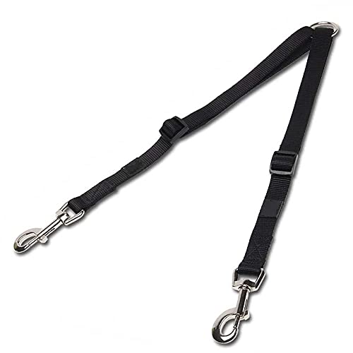 SBJKLYRN Hundeleine， Hundeleinen-Splitter, rosa, Nylon, verstellbar, doppelte Hundeleine, for Laufen, kein Verheddern, for Spazierengehen, Leinentrainer, Hunde-Splitter-Leine, L(Black,S) von SBJKLYRN