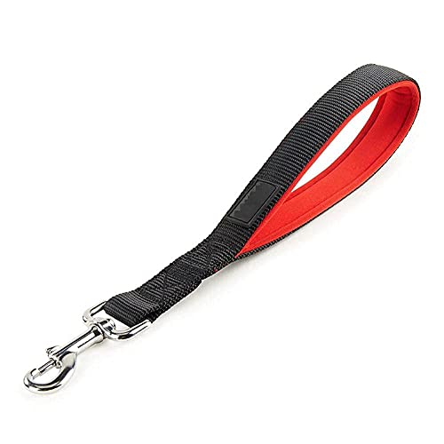 SBJKLYRN Hundeleine， Kurze Hundeleinen, Starke Schwarze Hundeleine mit bequemem, gepolstertem Griff for mittelgroße und große Hunde, reflektierende Haustierleinen(L) von SBJKLYRN