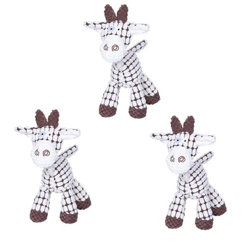 SBJKLYRN Hundespielzeug， Hundespielzeug Eselform Kauspielzeug for Hunde Welpen Quietscher Backenzahn Hundespielzeug Haustier Hundetraining Zubehör 3Stk Grau(White) von SBJKLYRN