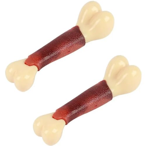 SBJKLYRN Hundespielzeug， Hundespielzeug Knochen Hundespielzeug for Kleine Große Hunde Bissfestes Welpenspielzeug Haustier Kauspielzeug Zahnreinigungsspielzeug 2St D12Cm(F 12cm) von SBJKLYRN